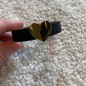 Juicy Couture Black Leather Heart Bracelet